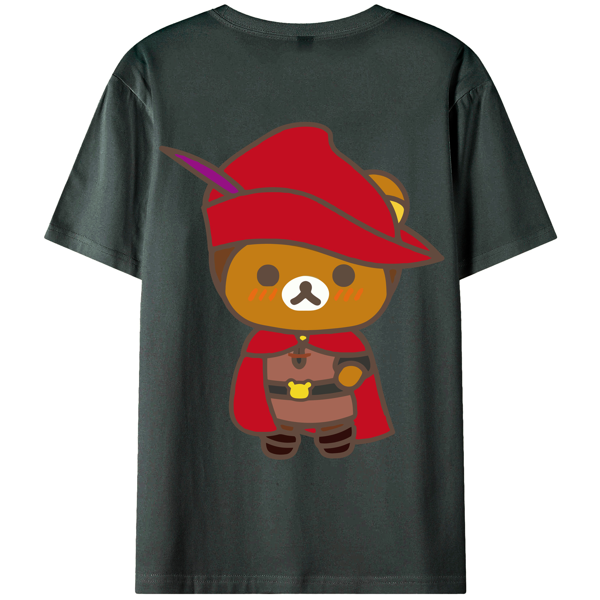 （画像用） リラックマ リラックマ キイロイトリ Rilakkuma Korilakkuma Kiiroitori 綿100％ メンズ半袖Tシャツ（バックプリント） 通気性
